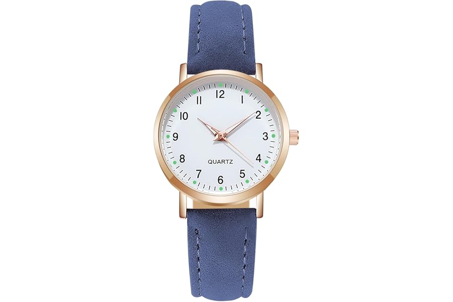 AOOSU Women's Leather Quartz Watch, Frosted Leather Strap Ladies Watches, Analog Quartz with Watches Night Light Dial, 3 Hand Quartz Watch, Premium Fashion Wrist Watch for Women Ladies Girls