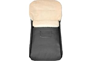 Baby-Joy Fußsack KAI XXL 120 cm filzfrei aus Lammwolle und Polyester für Kinderwagen, Buggy und Schlitten, Übergroßer Super-Wash Thermofußsack | Farbe: 02 Graphit