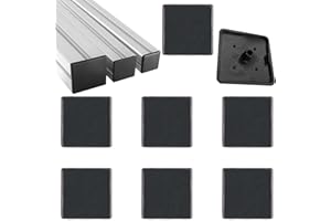 HJYZY 4040 estándar europeo plástico cuadrado aluminio extrusión tapa negra 40 x 40 mm, 35 piezas