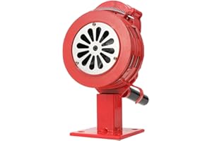 Lfhelper Sirena manuale da 110 ± 2 db, corpo in alluminio, sirena di allarme a manovella, sirena di emergenza autoprotezione, corno di sirena di sirena per industria, edilizia, fabbriche con base