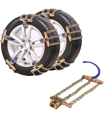 Lot De 2 Chaînes De Traction / Tapis Antidérapants Tout-Terrain – Polyuréthane + Sangle – Sortie Facile Neige, Boue, Sable
