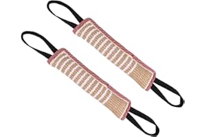 Opopark 2 Pieces Dog Bite Tug Toy, Durable Pull Toy with 2 Strong Handles for Medium to Large Dogs, Ideal for Tug of War, Fetch, Puppy Training & Interactive Play