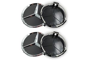 Neoreser 4 Piezas Tapas Centrales para Llantas, Tapas Cubos de Coche, Cubierta Central Tapacubos, 75mm, Negro (BC)