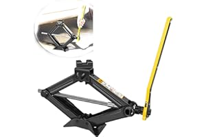 VickyHome Universal Scissor Jack 2 Ton Car Jacks Heavy Duty Crank Trolley Lift Jack, Hand Spare Tire Repair Tool Kit Portable Emergency Tire Change Kit, Max Height 15.35 inches