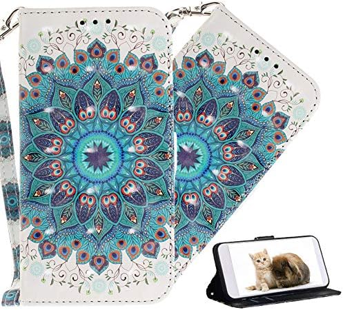 COTDINFOR Huawei Nova 3i Case Cute Animal 3D Effect Painted PU Leather Wallet Cover Flip Viewing Magnetic Clasp Shockproof Card Holder Case for Huawei P Smart+ / Nova 3i Peacock Feather TX.