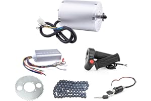 Kunray 72V Motor Kit 3000W MAX 6700RPM Electric Dirt Bike Motor-45A Electric Scooter Motor, 5.4N.M Go Kart Electric Motor Without Bracket Reverse Ebike Throttle with Three-Speed Functionality