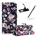 Produktbild Samsung Galaxy S7 Handyhülle Brieftasche Lederhülle Case,Bookstyle Magnet PU Leder Standfunktion Kompletter Schutz Kartenfach Wallet Cover für Samsung Galaxy S7,Herzzer Mode Gute Qualität [Retro Blumen Muster] Schutztasche Schutzhülle Handyschale Hülle Flip Case Cover für Samsung Galaxy S7 + 1 x Frei Schwarz Handy Halterung Ständer + 1 x Frei Schwarz Touch Pen Stift Stylus