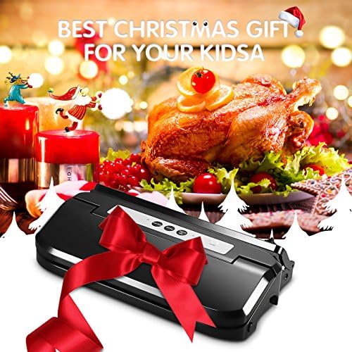 Vacuum Sealer, Pictek Food Sealer, Automatic Food Saver, 12inch Sealer Width, Easy One-Touch Vacuum Sealing System with Vacuum Roll and Cutter, Packing machine For Fresh Food Home¡A Black