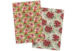 Ideen mit Herz 2 hojas de papel de arroz, papel de decoupage, DIN A4, 2 diseños diferentes, vintage, Navidad, etc. (25 flores)