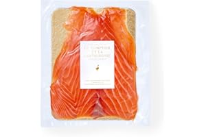 COMPTOIR DE LA GASTRONOMIE - Saumon Fumé Écossais Maison 2 Tranches, tranché Main - Issu de poisson Label Rouge -Paquet de 0,150 Kg environ
