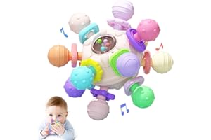 YITICAL Jouet Bebe Dentition Pour Naissance 0-3 6 9 12 Mois, Jouet Bebe 1 an, Montessori Jeux d Eveil Enfant Hochet Sensorielle Balle, Cadeau Naissance fille Garçons-Bleu
