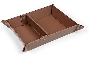 Londo Skórzany organizer na tacę, praktyczne pudełko do przechowywania portfeli, zegarków, kluczy, monet, telefonów, okularów przeciwsłonecznych i sprzętu biurowego