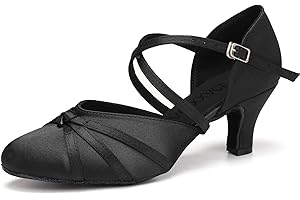 VCIXXVCE Damen Satin Gesellschaftstanzschuhe Geschlossener Latein Salsa Tango Moderne Standard Tanzschuhe
