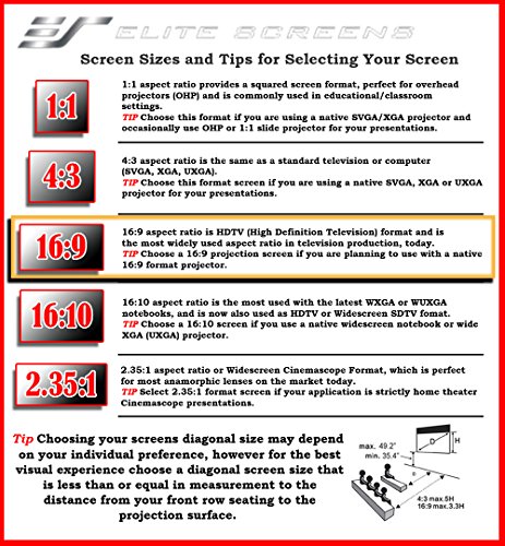 Elite Screens Aeon Series, Sleek EDGE FREE Tensioned Fixed Frame Projection/Projector Screen, 120-inch Diag. 16:9, AR120WH2 - Image 8