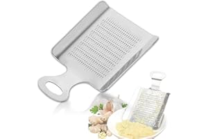 KISSTTA Tarka do imbiru i czosnku, srebrna wyciskarka do czosnku, stal nierdzewna, tarka do imbiru, tarka do czosnku, tarka do przypraw, drobna tarka do imbiru, czosnku, sera, cebuli