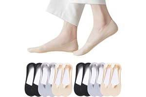 Caudblor 6 par niewidocznych antypoślizgowych damskich krótkich skarpet Low Cut Liners & Ankle Socks Black Gray Nude 4-6 6-8, wielobarwny, 38.5-40.5 EU