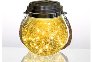 Lanterne Da Esterno, XVZ IP65 Impermeabili Lampade Solari Sospese in vetro sferico per Giardini, Cortili, Alberi, Verande, Gazebo, Terrazze (luce calda)