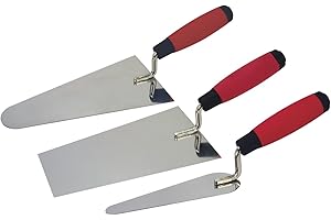 Cogex 48313 Truelle assortie inox Manche bi-matière, Argent,Rouge - lot de 3