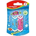 KEYROAD Gomma per cancellare – animali/gomma per matita e matite colorata/2 pezzi blister/mix di colori/ideale per scuola e ufficio