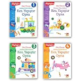 Okul &Ouml;ncesi Makas Etkinlikleri Kes, Yapıştır, Oyna 4'l&uuml; Set