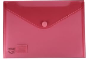 Con chiusura in velcro Dokumententasche EXXO by HFP A5 orizzontale, 10 pcs, esecuzione: PP-plastico, 250 x 180 mm 250 x 180 millimetri rosso trasparente, 10 Pezzi