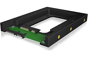 ‎ICY BOX Icy Box IB-2538StS Konverter 1x 2,5 Zoll auf 1x 3,5 Zoll für SATA HDD/SSD, Kunststoff, Messinggewinde, SATA III, schwarz