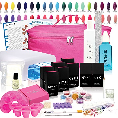 NYK1 Elite UV Shellac Gel Nail Kit - You Choose ANY 6 UV LED Colours includes Top & Base, Carry Case and FULL Professional Step-by-Step Instructions and ALL Essential Accessories