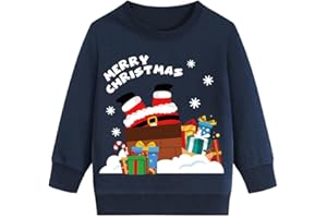 EULLA Boys Christmas Sweatshirt Kids Xmas Jumper Santa Claus T-Shirt Long Sleeves Toddler New Year Gift Clothes 1-7 Years