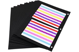 THXMADAM 20 pcs Pagine Aggiuntive Nero Carta Dimensione 21x15CM per Scrapbook Album Fotografico Dimensione 22x18CM,per Album Foto ’Piccolo’