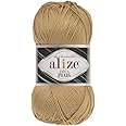 100% Microfiber Acrylic Alize Diva Plus Silk and Mercerized Effect Knitting 3 DK & Light Worsted Crochet Yarn Lot of 4 Ball skeins 400gr 962 yds Color (298 - Caramel)