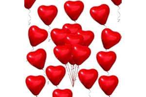 FANGOO 50 Stück Rot Liebe Herzballons Rot Latex Herz Luftballons für Valentinstag Hochzeitstag Verlobung Geburtstag Feier Abschlussfeier Abschlussball Party Romantische Dekoration