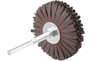 sourcing map Schleifstoff Stoffklappe Rad Schleifstern 1/4 Zoll Schaft für Holzbearbeitung Wurzelschnitzerei Möbel Polieren 400 Körnung