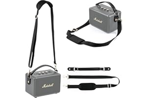 Fenmaru Cuir PU Poignée de Transport Bandoulière réglable Compatible avec Les Enceintes Marshall Kilburn II/Stockwell II