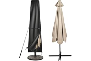 Tavaler Sonnenschirm Schutzhülle 2 bis 3 M, Sonnenschirmhülle mit Stab, 420D Oxford Gewebe Sonnenschirm Abdeckung Wetterfeste, UV-Beständiges, Winddicht und Schneesicher (196x30/50 cm)