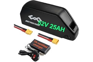 HXRFOAK Ebike battery 52V 25AH 5000mah cell Long Range Lithium electric bike battery for Max 1500W 1000W 750W 500W Motor, ba-fang, AW, Most Ebike conversion kit