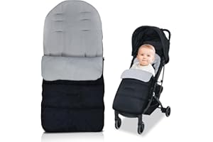 TYBYBB Chancelière Bébé Poussette Universelle, Sac de Couchage Bébé Poussette Hiver, 3 en 1 Chancelières pour Poussettes, Imperméable et Coupe-vent, Réglable pour Bébé de 0 à 36 mois (Gris)