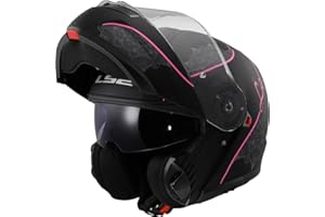 LS2, Casco Moto Modulare STROBE II LUX Matt Black Pink, S
