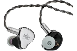 Linsoul Kiwi Ears KE4 Monitor intraauricular, 2DD+2BA Auriculares híbridos, Auriculares para Juegos, IEM con Cable HiFi, con Cable IEM Desmontable para músicos audiófilos (Plateado)