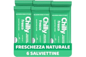Chilly, Toallitas higiénicas frescas íntimas con mentol natural, para uso diario, clínicamente probadas, pH 5 – 6 unidades – Exclusivo de Amazon