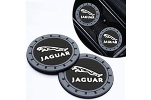 GZHgdoux für Jaguar Auto Untersetzer, Silikon Getränkehalter Auto Untersetzer für Jaguar XE XEL XF XFL XJ F-PACE F-Type, Anti-Rutsch Untersetzer Auto Innere Zubehör,2 Stück, DB091-BD