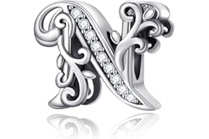 XWN Perles lettres A à Z pour bracelet, argent 925, compatible Pandora et bracelets/colliers européens, pour femmes/filles X240.