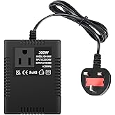 300W Step Down Power Voltage Converter Transformer (UK Plug) 220v/240v to 110v/120v, Intelligent Efficient Adapter Travel Pow