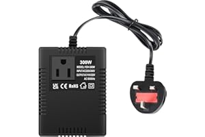 VAPOURD 300W Step Down Power Voltage Converter Transformer (UK Plug) 220v/240v to 110v/120v, Intelligent Efficient Adapter Travel Power Adapter for WIFI, POS Machine, Power Bank