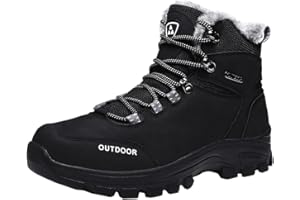 SPSHOOS Winterschuhe Herren Warm Gefütterte Trekking Wander Stiefel Wasserdicht Winterstiefel Rutschfest Wanderschuhe