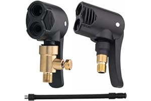 Queerelele 2 Pcs Adaptateur de Valve de Pneu de Voiture, Embout Gonfleur,Adaptateur Schrader Presta,Tête de Pompe de Remplacement Filetée avec Double Valve,pour Les Pneus de Voiture,de Vélo et de Moto