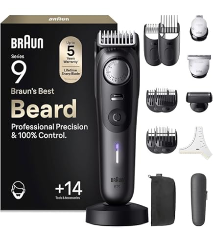 Braun BT9420 Series 9 Electric Beard Trimmer for Men with 10