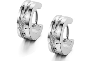 Flongo orecchini uomo in acciaio cerchio forma polacco stile vari colori