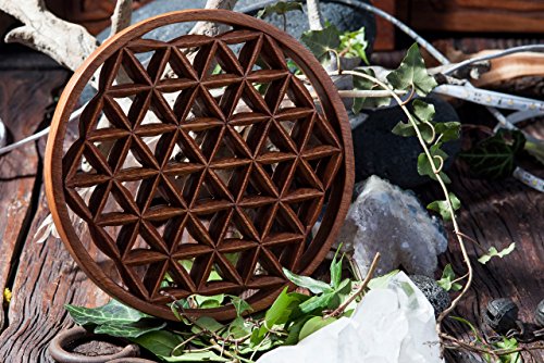 Wand Deko ~ ALYAH ~ Blume des Lebens – 20 cm – Handgearbeitet – aus Holz (ws260-2) - 3