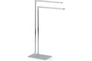 Kela 18781, Portasciugamani, 2 Bracci, Metallo, Altezza 81 cm, Style', Argento, Metal, Silver, One Size