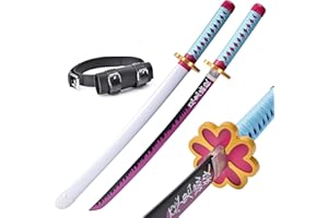 KHHK Demon Tanjiro Samurai Schwert,29 Zoll Anime Ninja Katana Cosplay Holzschwert,Für Slayer Lovers Halloween Weihnachten Geburtstag Dekorative Requisiten (Kanroji Mitsuri)